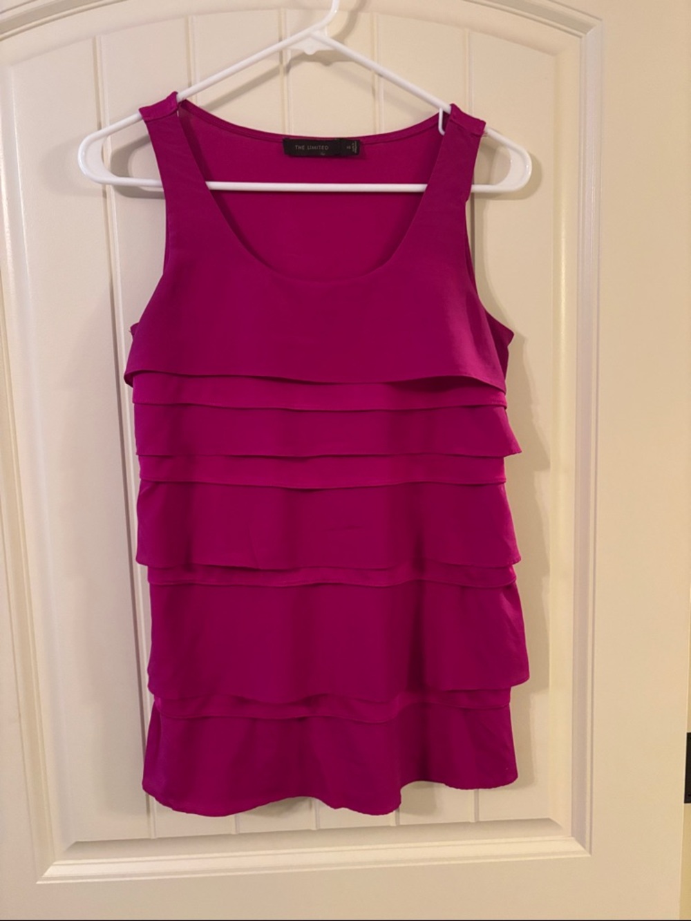 The Limited Women's Fuchsia Layered Ruffle Tank